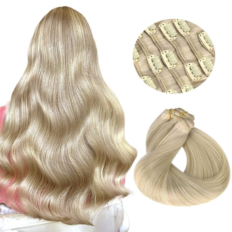 100% Remy Straight Clip In Human Hair Extensions - HairNjoy