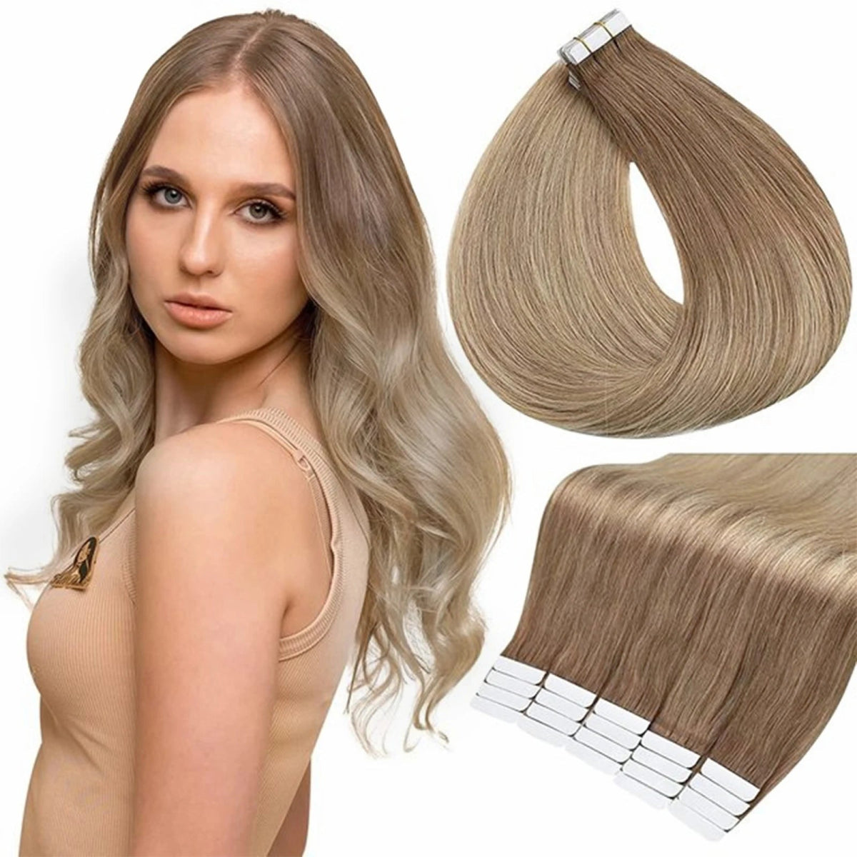 100% Remy Tape in Natural Human Hair Extensions - HairNjoy