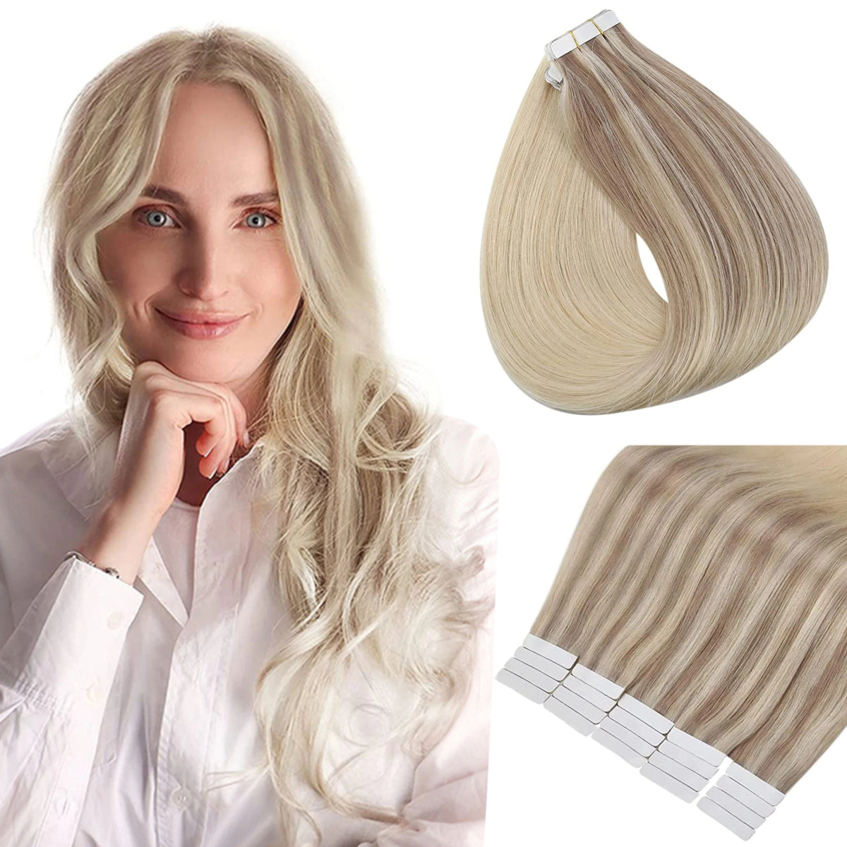 100% Remy Tape in Natural Human Hair Extensions - HairNjoy