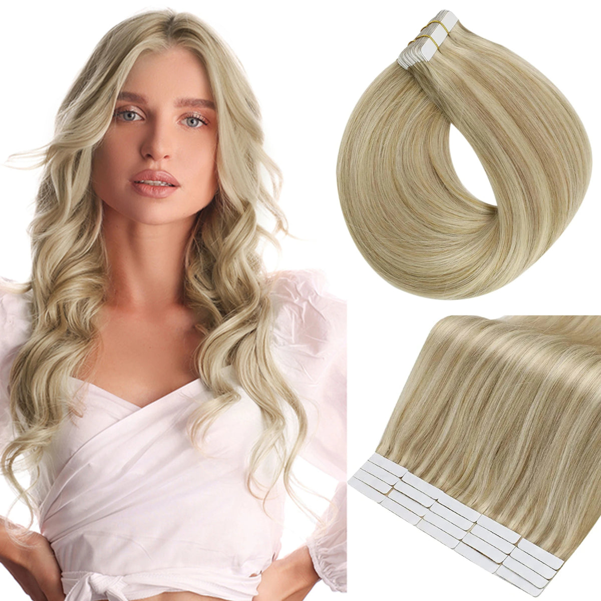 100% Remy Tape in Natural Human Hair Extensions - HairNjoy