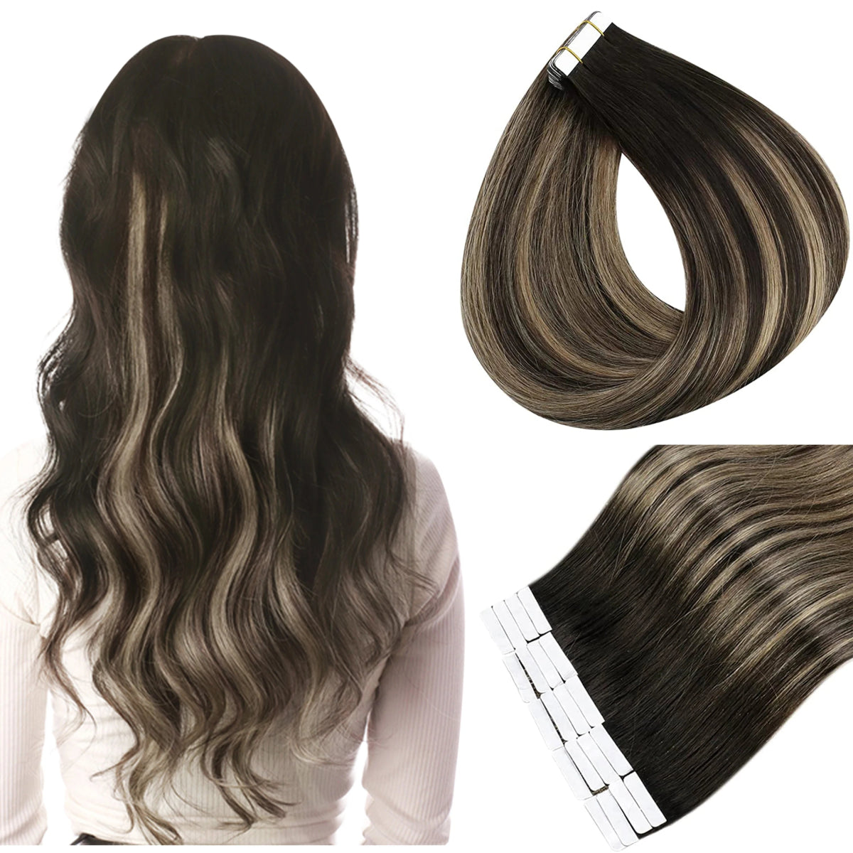 100% Remy Tape in Natural Human Hair Extensions - HairNjoy
