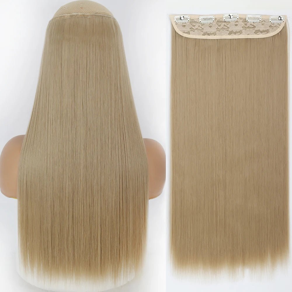 32" One piece 5 Clip In Long Straight Hair Extension - HairNjoy