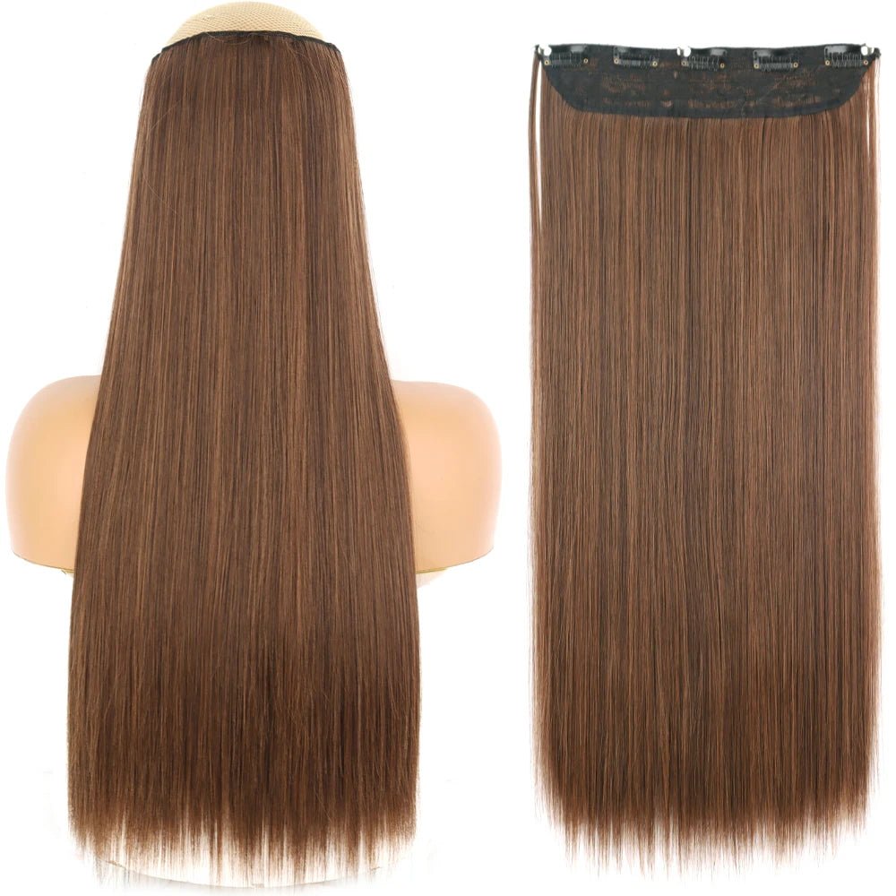 32" One piece 5 Clip In Long Straight Hair Extension - HairNjoy