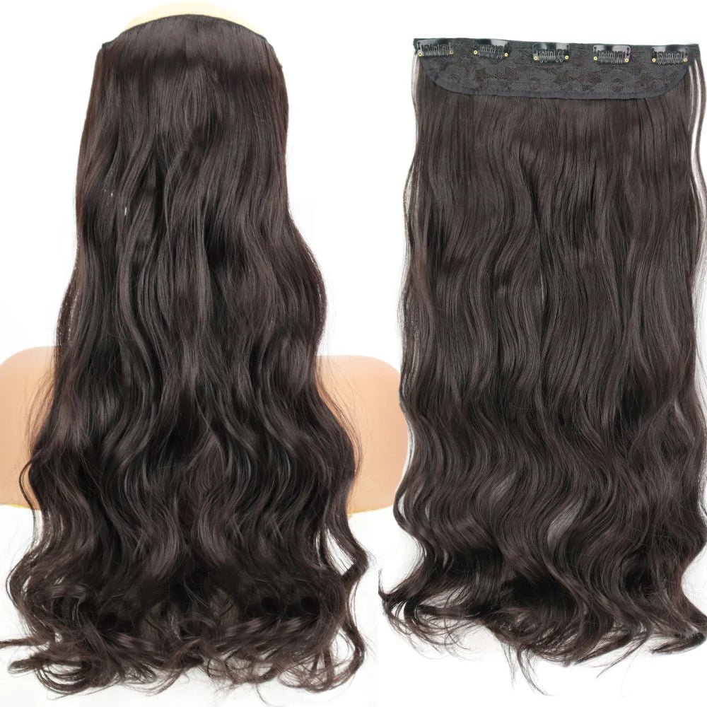 32" One piece 5 Clip In Long Straight Hair Extension - HairNjoy
