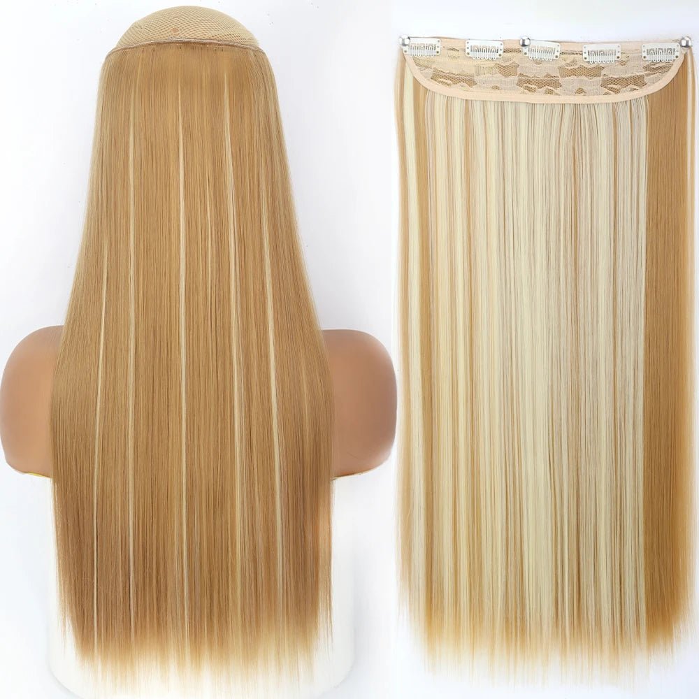 32" One piece 5 Clip In Long Straight Hair Extension - HairNjoy
