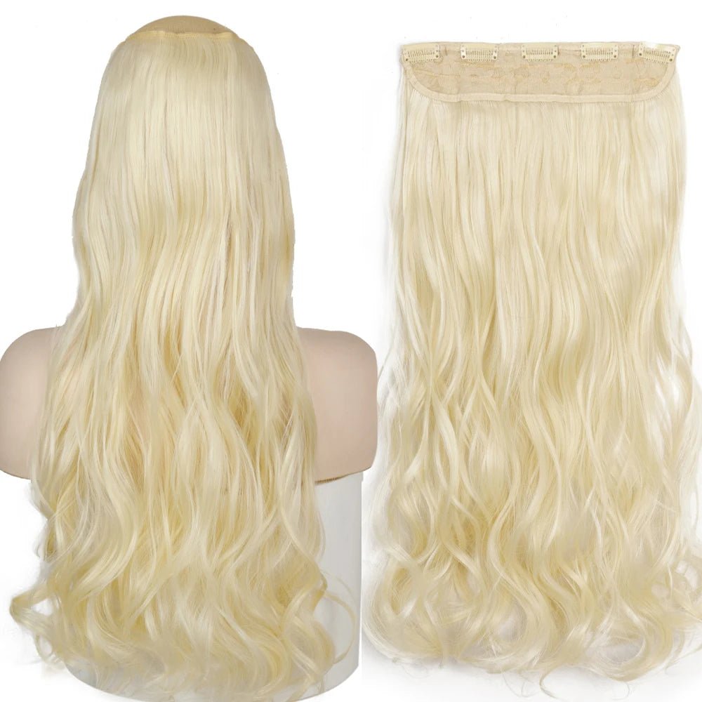 32" One piece 5 Clip In Long Straight Hair Extension - HairNjoy