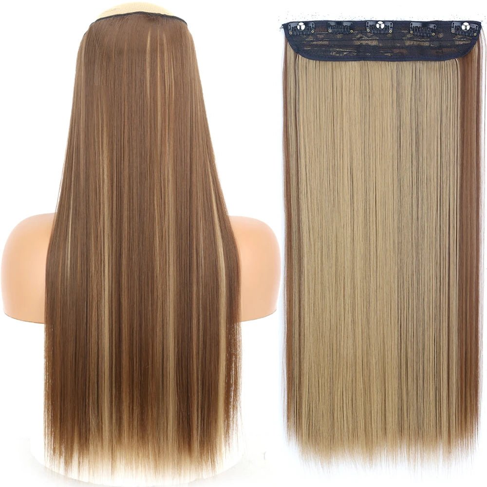 32" One piece 5 Clip In Long Straight Hair Extension - HairNjoy
