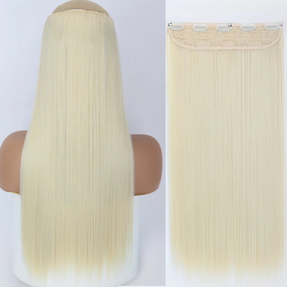 32" One piece 5 Clip In Long Straight Hair Extension - HairNjoy