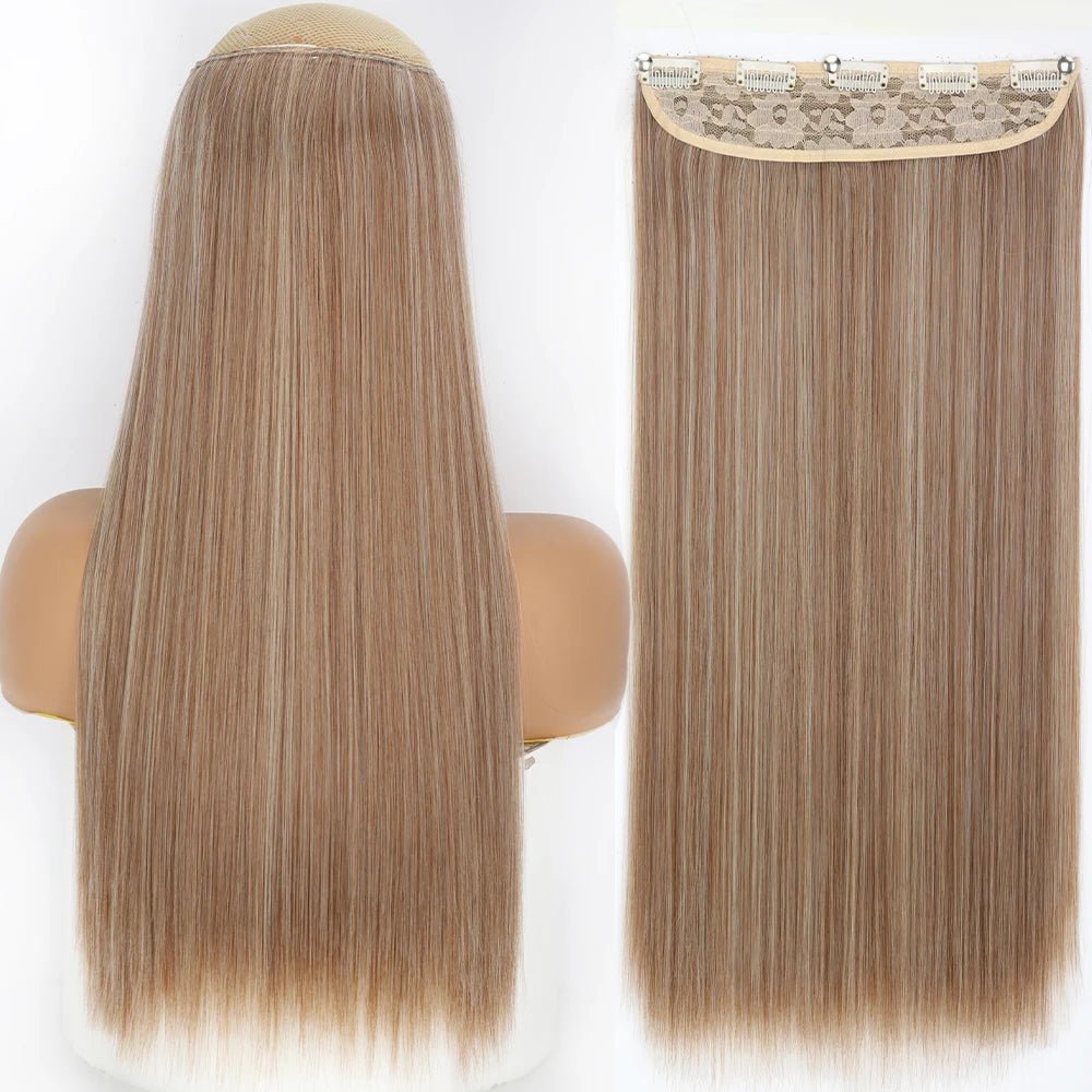 32" One piece 5 Clip In Long Straight Hair Extension - HairNjoy