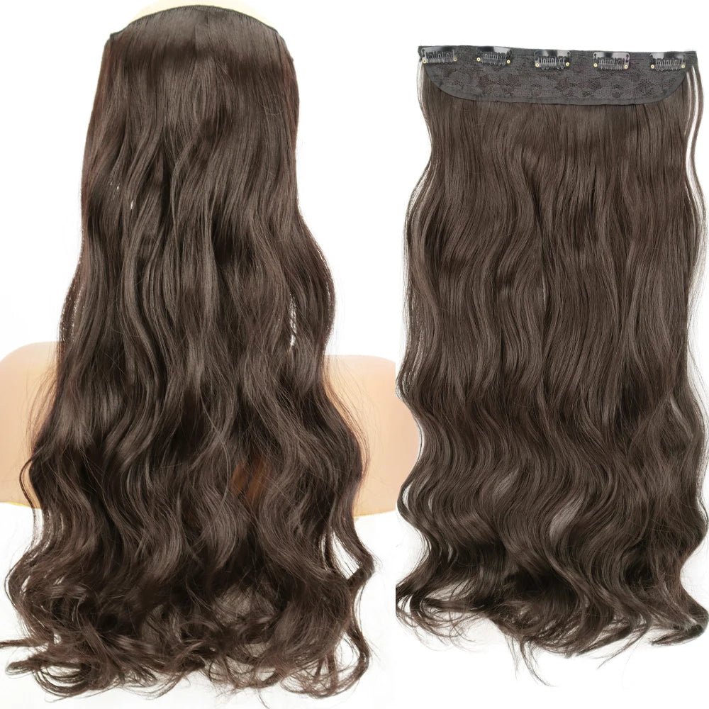 32" One piece 5 Clip In Long Straight Hair Extension - HairNjoy