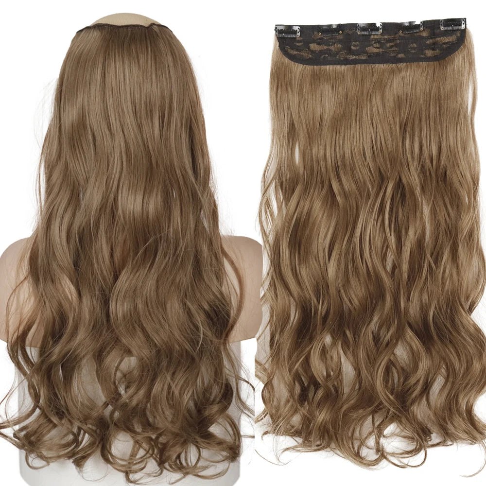 32" One piece 5 Clip In Long Straight Hair Extension - HairNjoy
