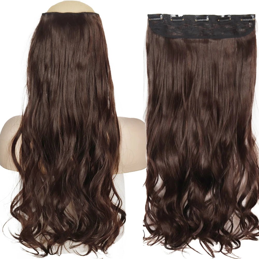 32" One piece 5 Clip In Long Straight Hair Extension - HairNjoy
