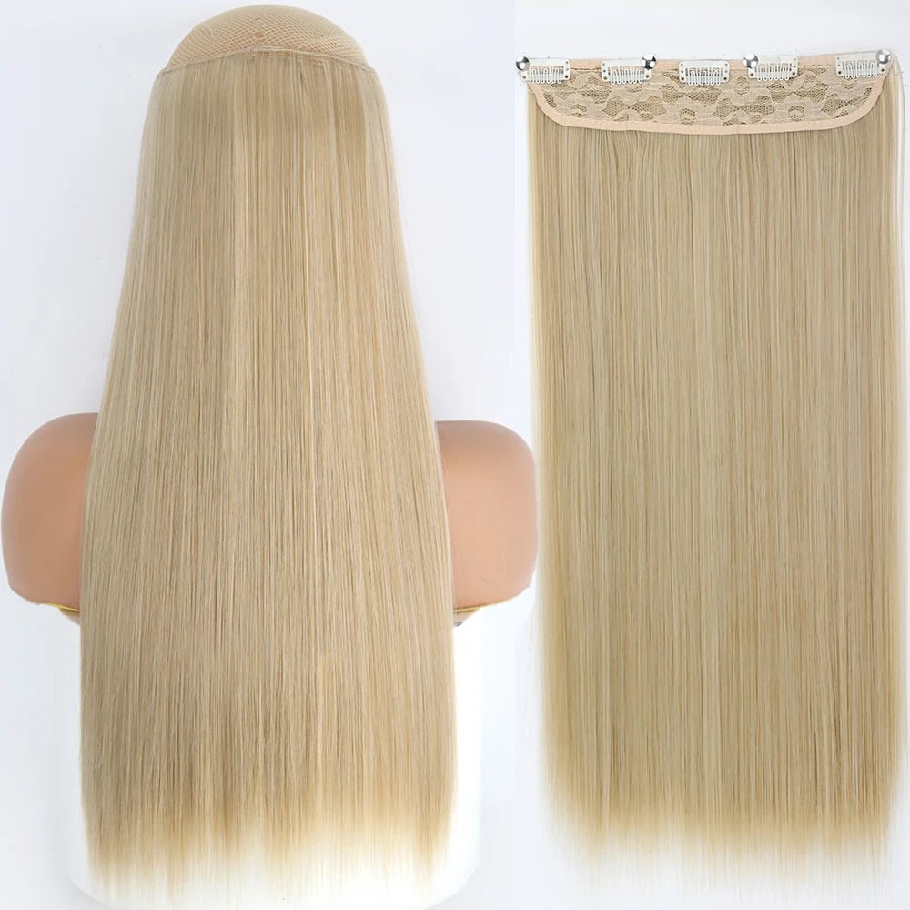 32" One piece 5 Clip In Long Straight Hair Extension - HairNjoy