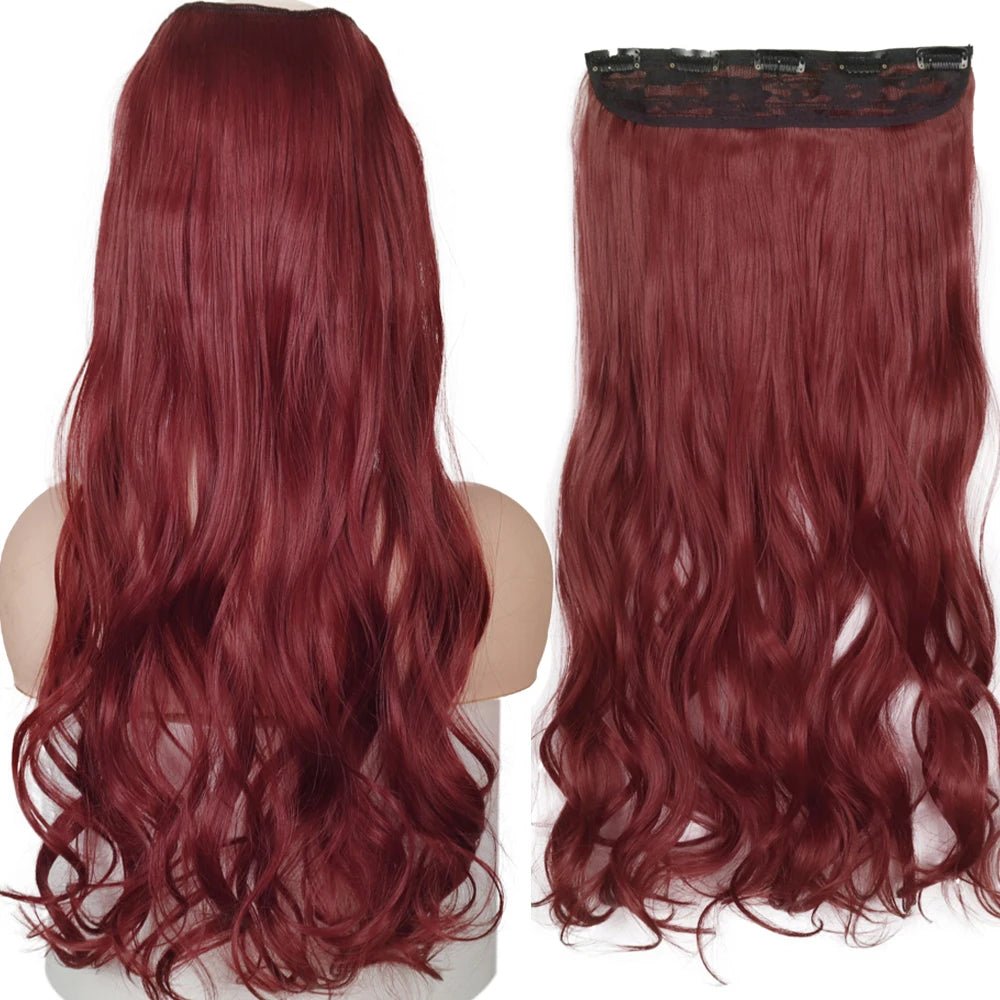 32" One piece 5 Clip In Long Straight Hair Extension - HairNjoy
