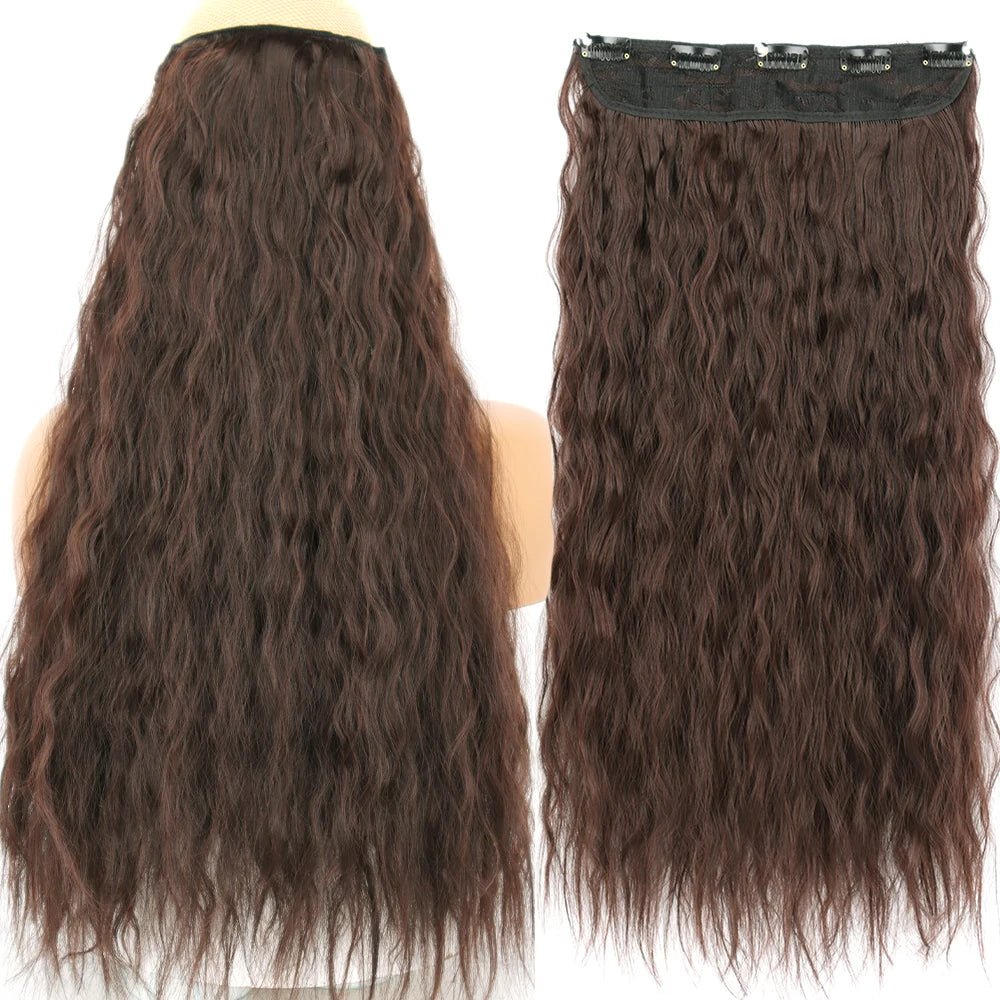 32" One piece 5 Clip In Long Straight Hair Extension - HairNjoy