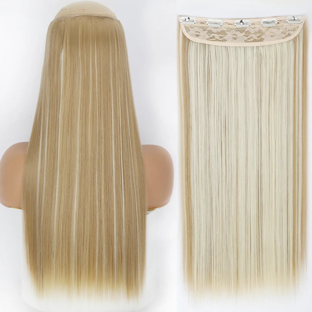 32" One piece 5 Clip In Long Straight Hair Extension - HairNjoy