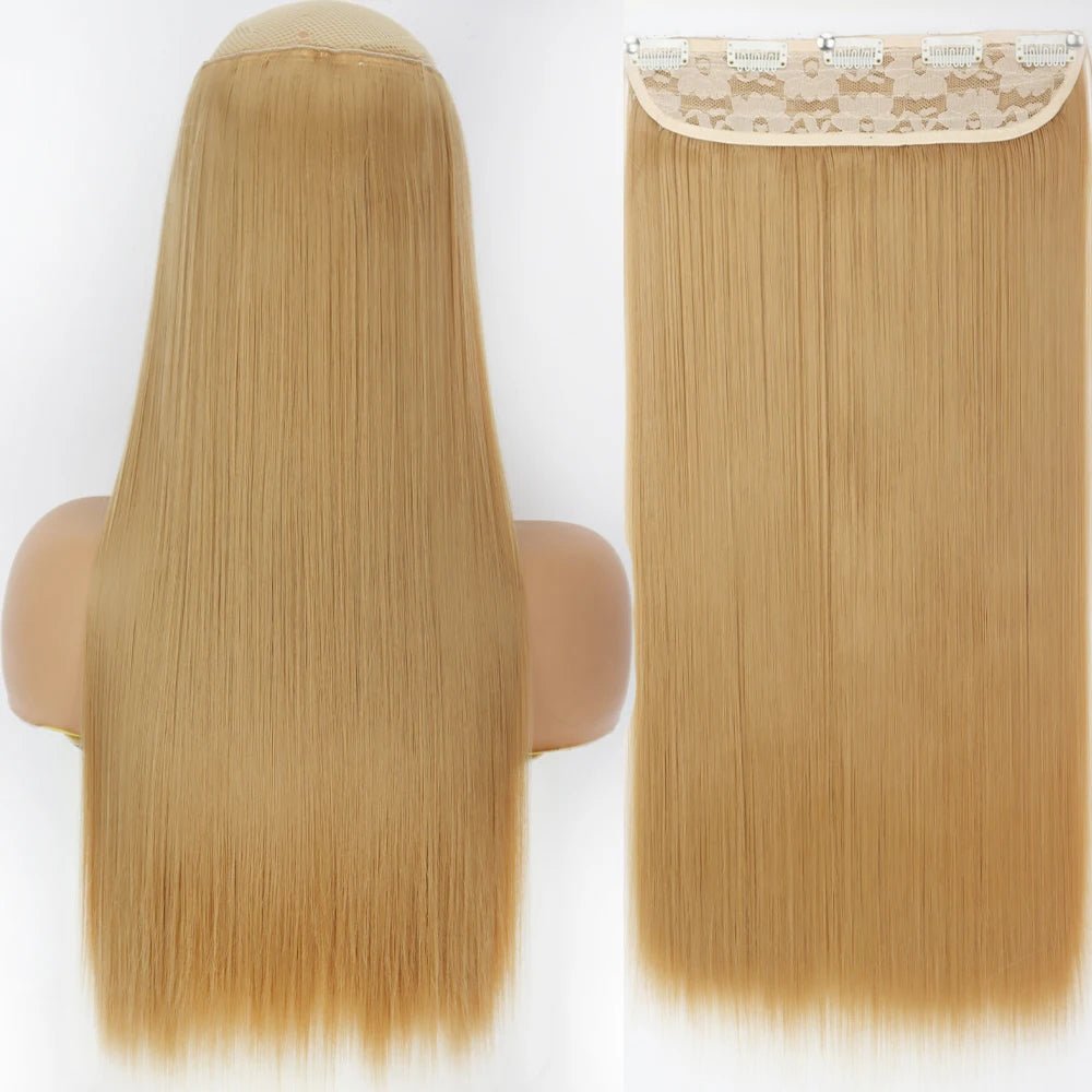 32" One piece 5 Clip In Long Straight Hair Extension - HairNjoy