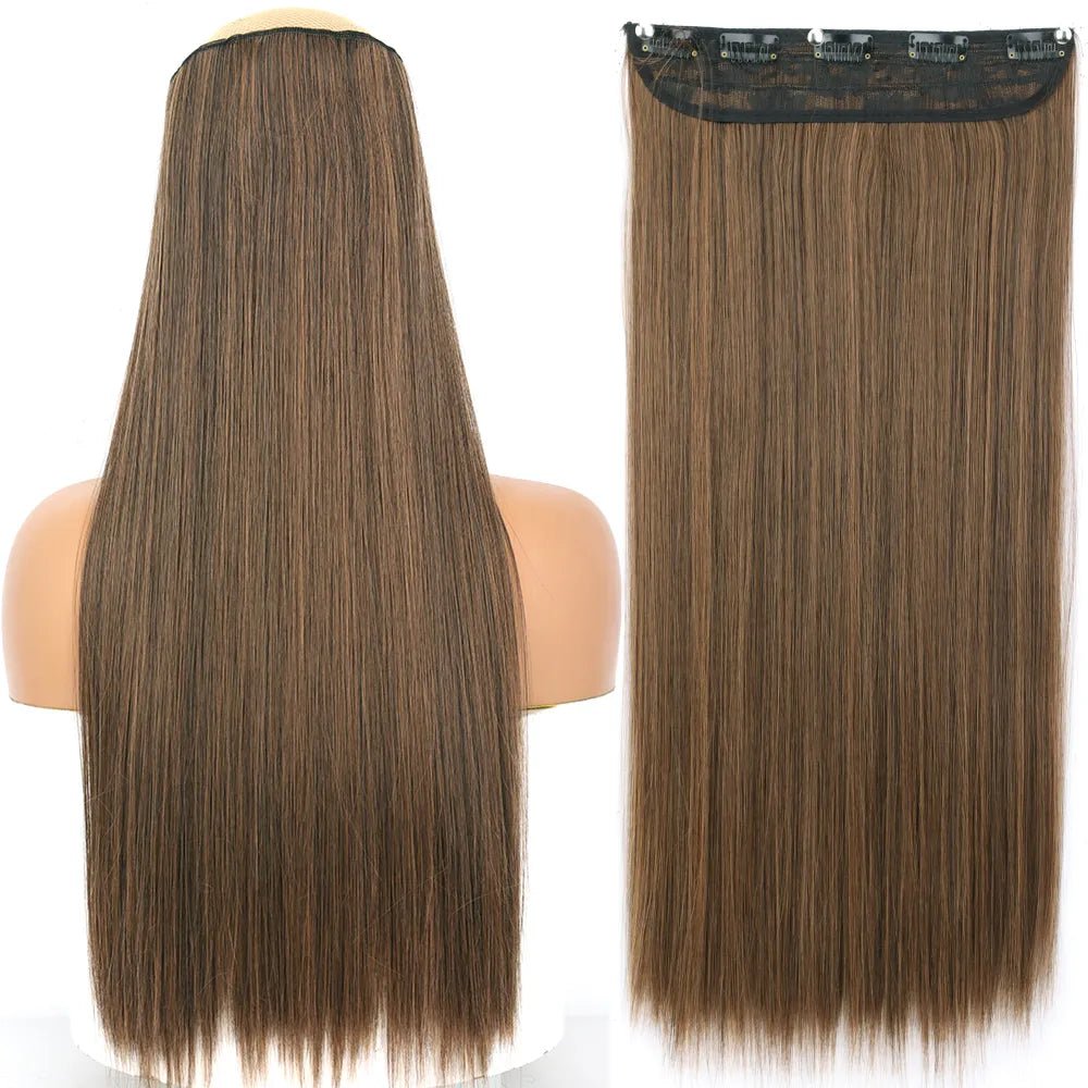 32" One piece 5 Clip In Long Straight Hair Extension - HairNjoy