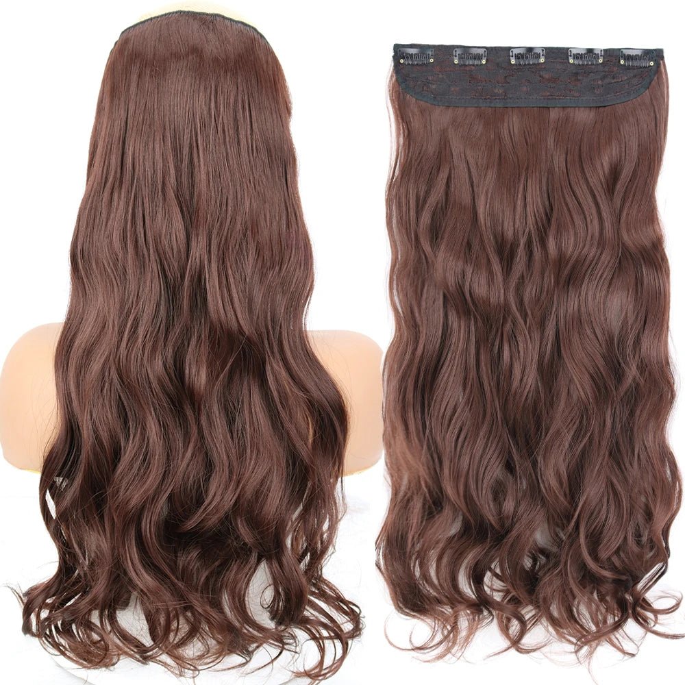 32" One piece 5 Clip In Long Straight Hair Extension - HairNjoy