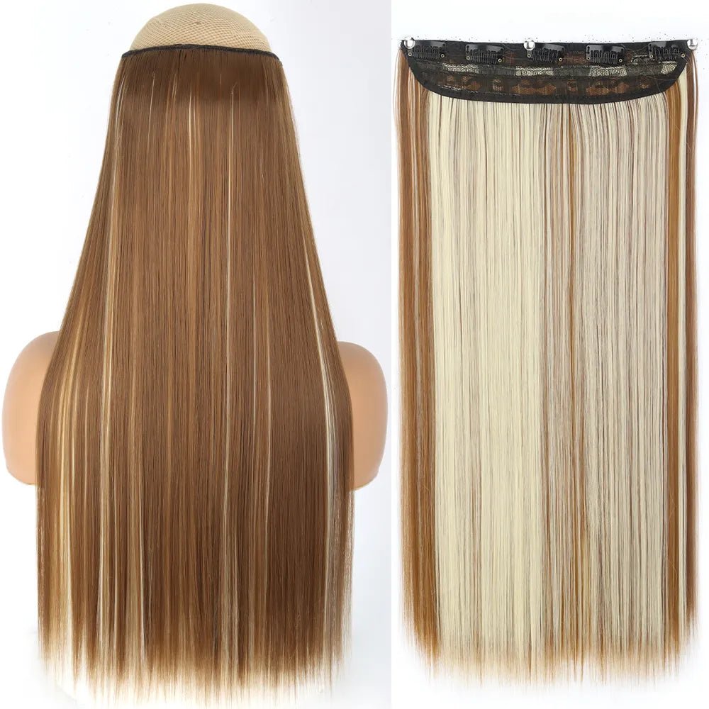 32" One piece 5 Clip In Long Straight Hair Extension - HairNjoy