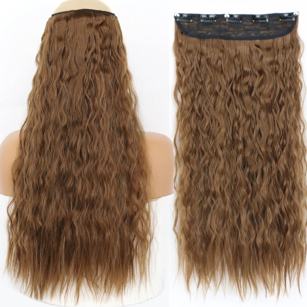 32" One piece 5 Clip In Long Straight Hair Extension - HairNjoy