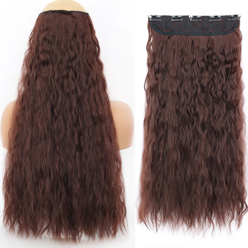 32" One piece 5 Clip In Long Straight Hair Extension - HairNjoy