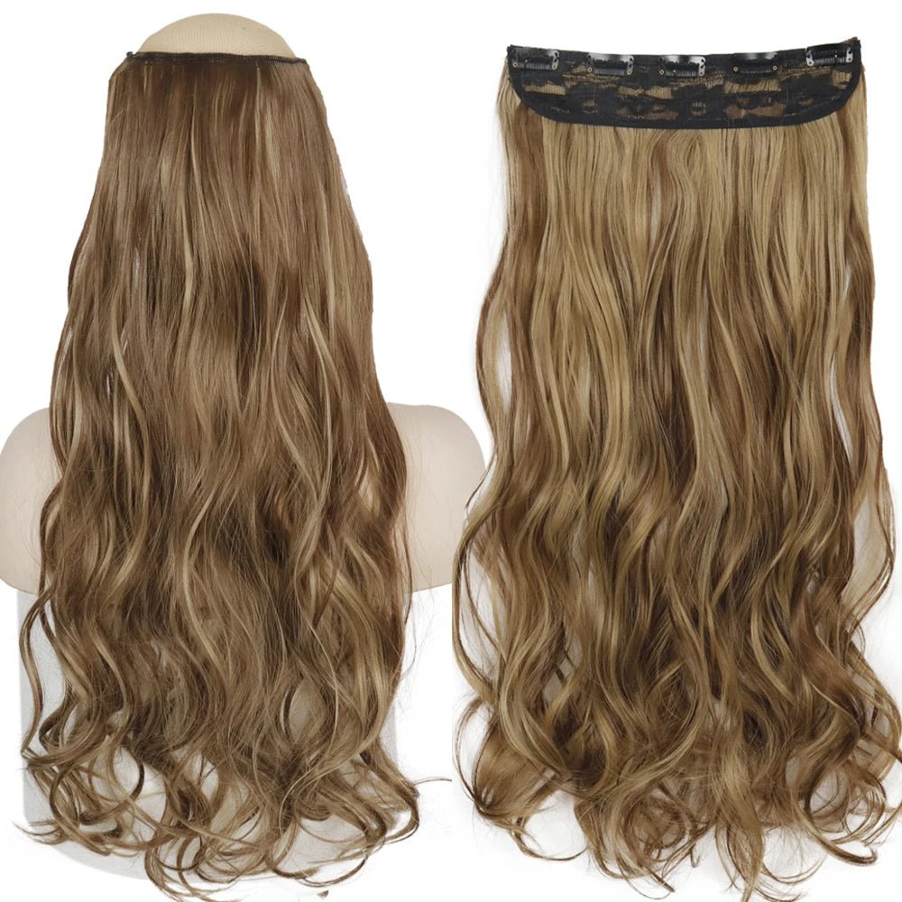 32" One piece 5 Clip In Long Straight Hair Extension - HairNjoy