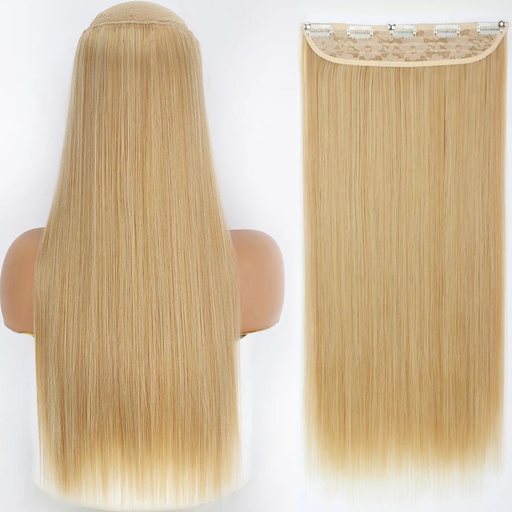 32" One piece 5 Clip In Long Straight Hair Extension - HairNjoy