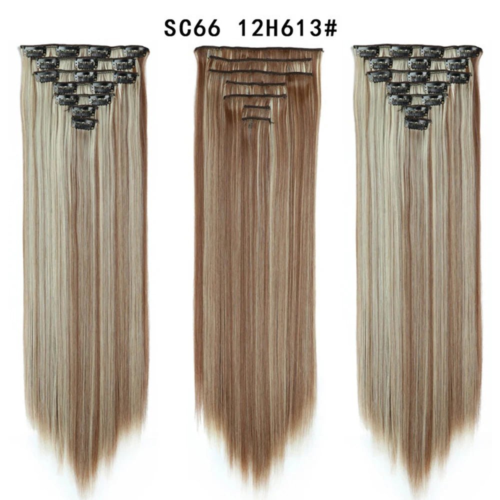 7pcs/Set Long Straight Clip-In Hair Extension - HairNjoy