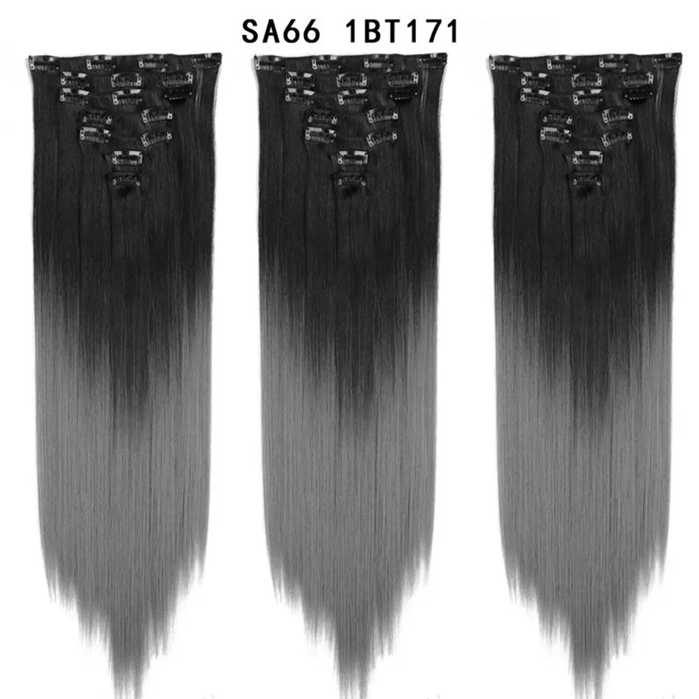 7pcs/Set Long Straight Clip-In Hair Extension - HairNjoy