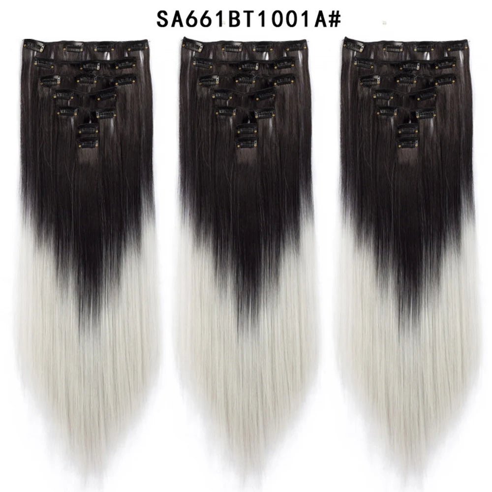 7pcs/Set Long Straight Clip-In Hair Extension - HairNjoy