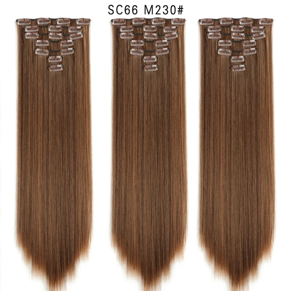 7pcs/Set Long Straight Clip-In Hair Extension - HairNjoy
