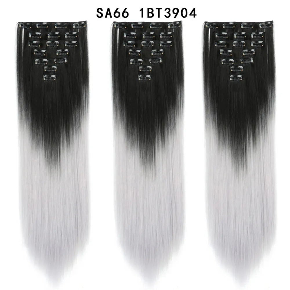 7pcs/Set Long Straight Clip-In Hair Extension - HairNjoy