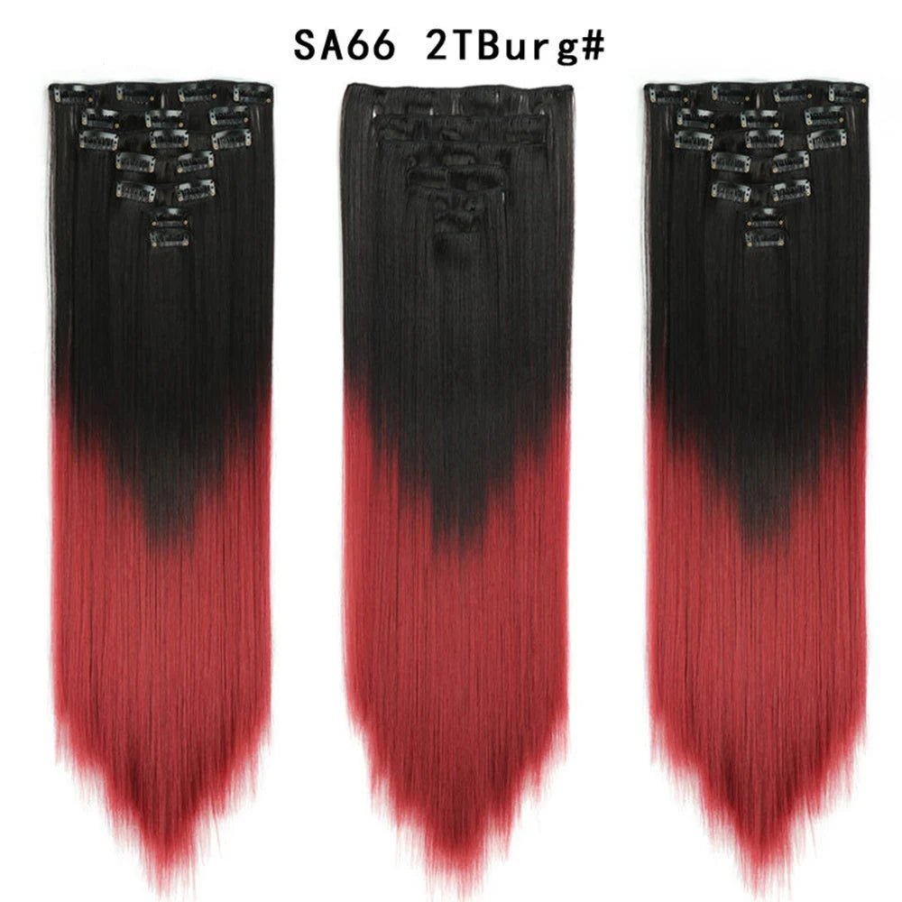 7pcs/Set Long Straight Clip-In Hair Extension - HairNjoy