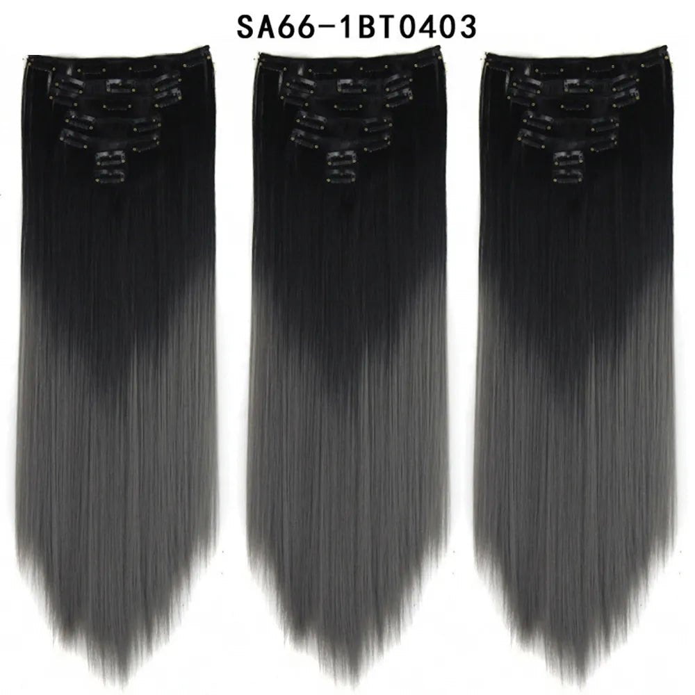 7pcs/Set Long Straight Clip-In Hair Extension - HairNjoy