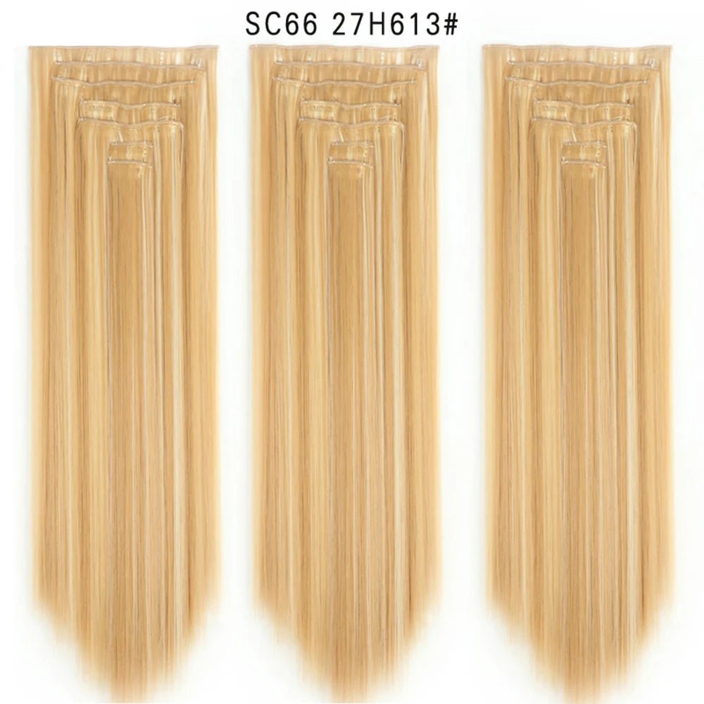 7pcs/Set Long Straight Clip-In Hair Extension - HairNjoy