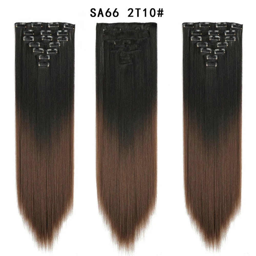 7pcs/Set Long Straight Clip-In Hair Extension - HairNjoy