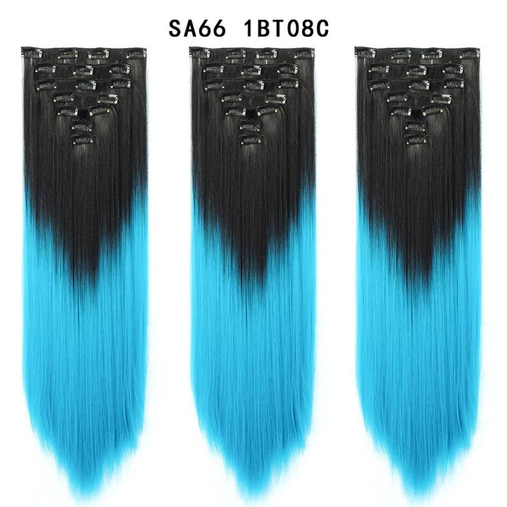 7pcs/Set Long Straight Clip-In Hair Extension - HairNjoy