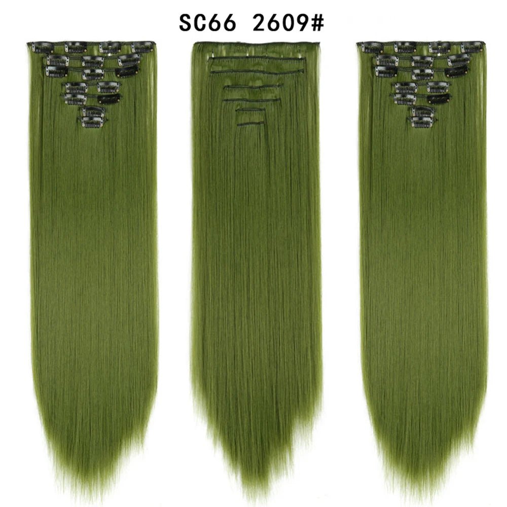 7pcs/Set Long Straight Clip-In Hair Extension - HairNjoy