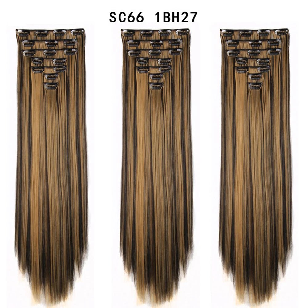 7pcs/Set Long Straight Clip-In Hair Extension - HairNjoy