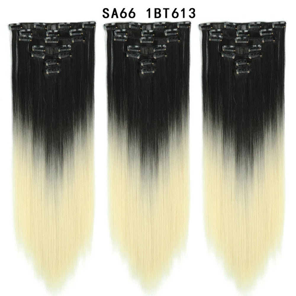 7pcs/Set Long Straight Clip-In Hair Extension - HairNjoy
