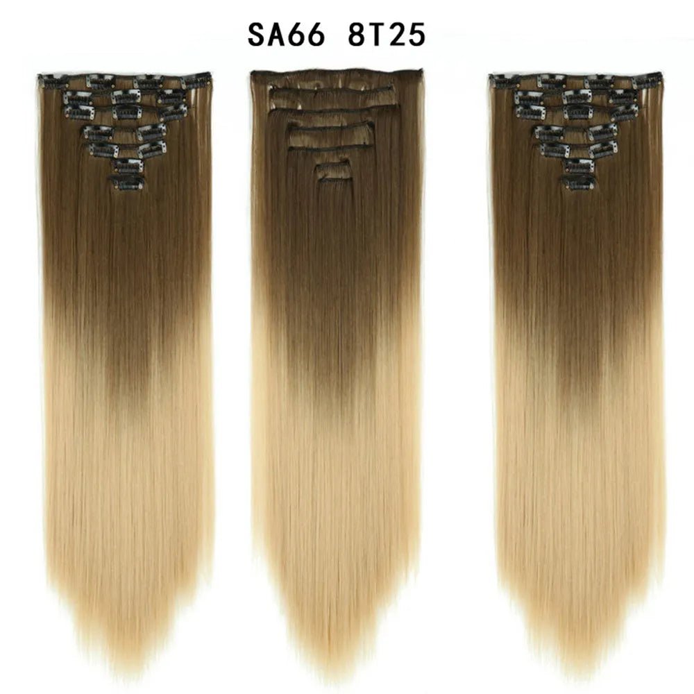 7pcs/Set Long Straight Clip-In Hair Extension - HairNjoy