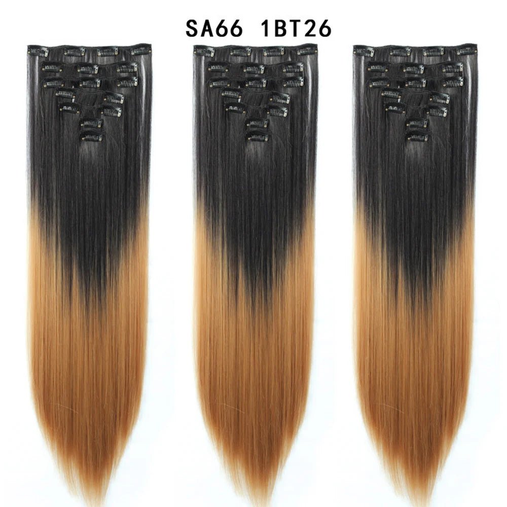 7pcs/Set Long Straight Clip-In Hair Extension - HairNjoy