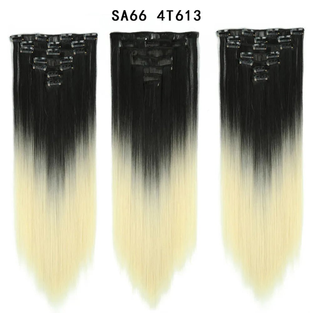 7pcs/Set Long Straight Clip-In Hair Extension - HairNjoy