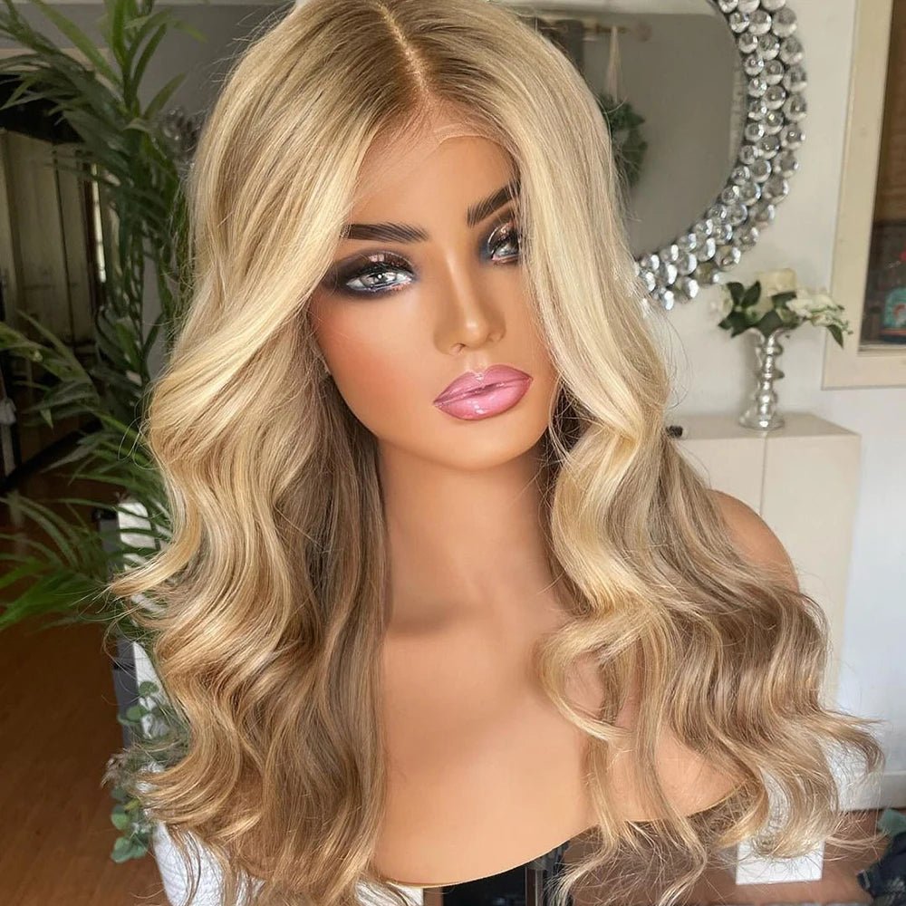 Blended Blonde Hair Full Lace Human Hair Wig - HairNjoy