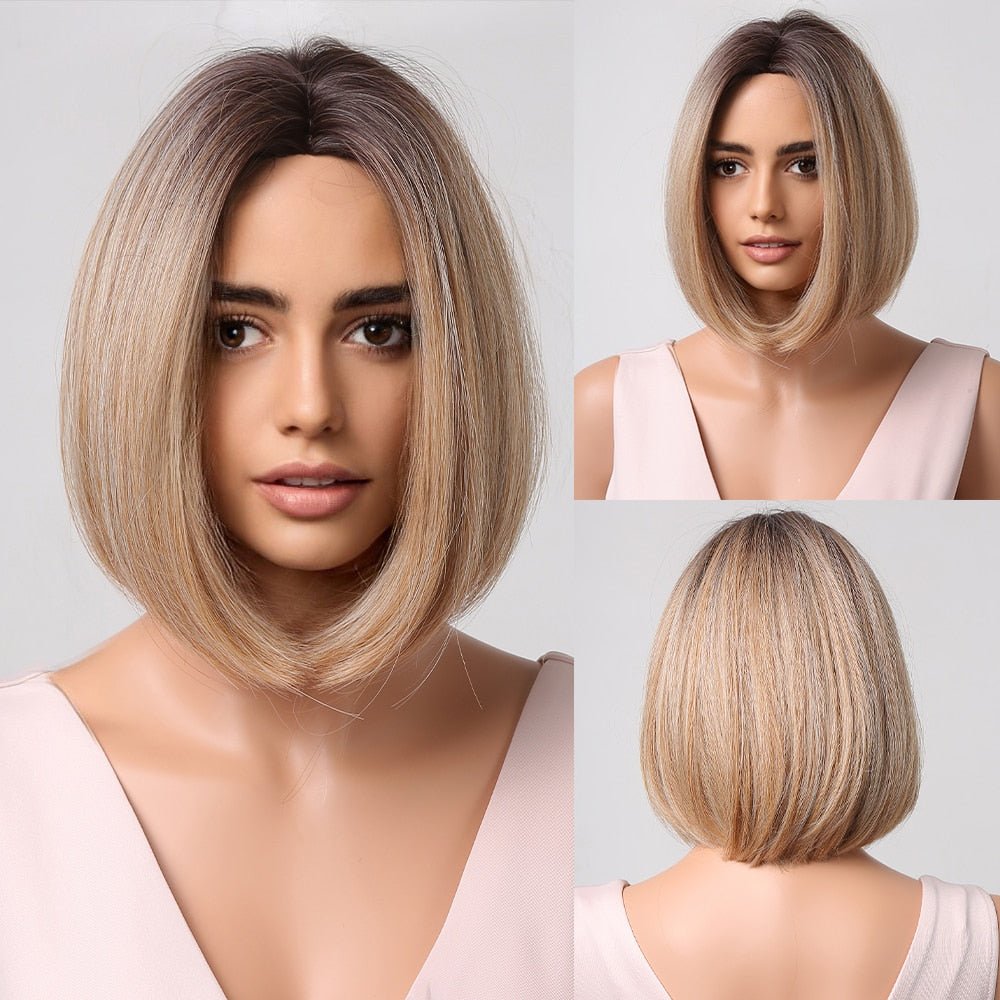 Blonde Bob Synthetic Wig - HairNjoy