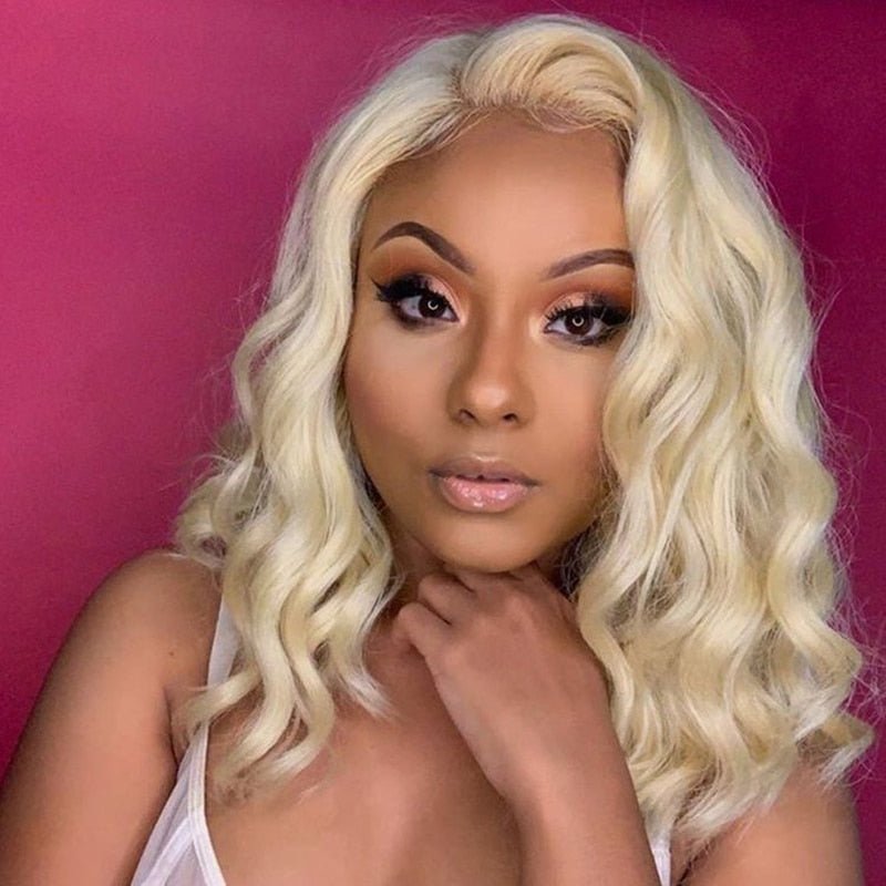 Blonde Wavy Curly Synthetic Lace Front Wigs - HairNjoy