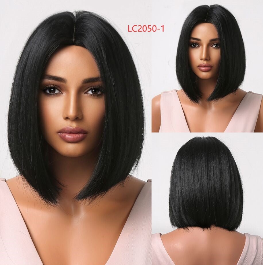 Bob Black Wig with Bangs - HairNjoy