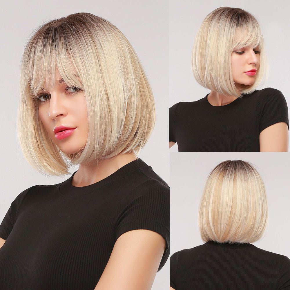 Bob Blonde Synthetic Wig - HairNjoy