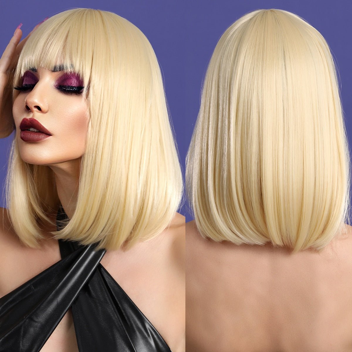 Bob Blonde Wig with Bangs - HairNjoy